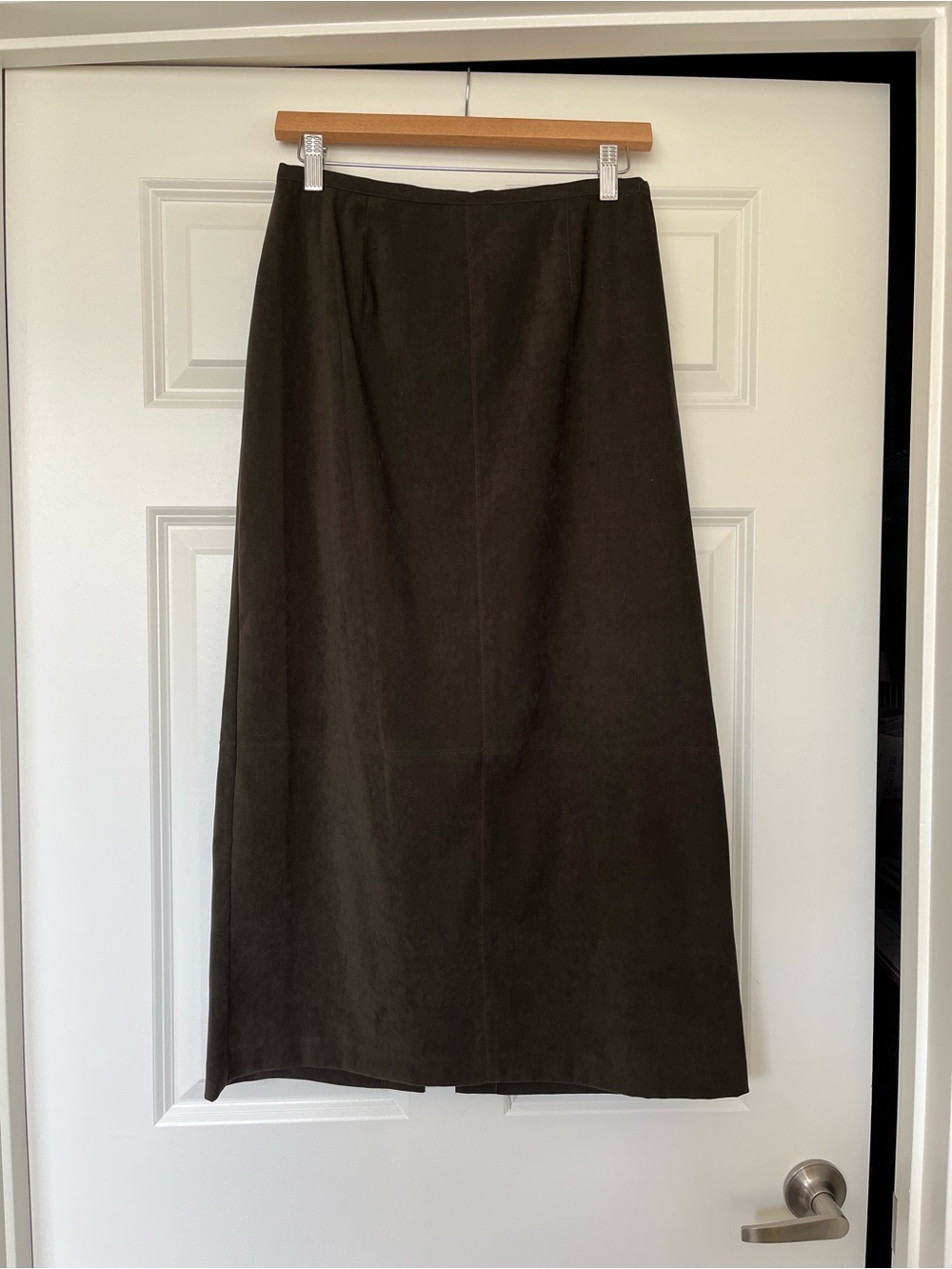 Vintage norton studio faux suede midi skirt